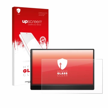 Parte frontale di una confezione del prodotto con il logo del marchio upscreen. Accanto è raffigurato il dispositivo MSI Pro M