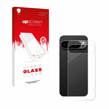 Parte frontale di una confezione del prodotto con il logo del marchio upscreen. Accanto è raffigurato il dispositivo Google Pi