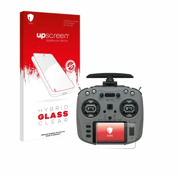 Parte frontale di una confezione del prodotto con il logo del marchio upscreen. Accanto è raffigurato il dispositivo Jumper T1
