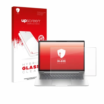 Parte frontale di una confezione del prodotto con il logo del marchio upscreen. Accanto è raffigurato il dispositivo HP ProBoo