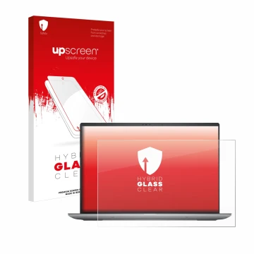Parte frontale di una confezione del prodotto con il logo del marchio upscreen. Accanto è raffigurato il dispositivo Dell Prec