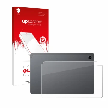 Parte frontale di una confezione del prodotto con il logo del marchio upscreen. Accanto è raffigurato il dispositivo Alldocube