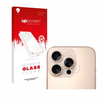 Parte frontale di una confezione del prodotto con il logo del marchio upscreen. Accanto è raffigurato il dispositivo Apple iPh