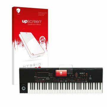 Parte frontale di una confezione del prodotto con il logo del marchio upscreen. Accanto è raffigurato il dispositivo KORG Pa4x
