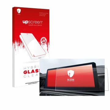 Parte frontale di una confezione del prodotto con il logo del marchio upscreen. Accanto è raffigurato il dispositivo MG3 Hybri