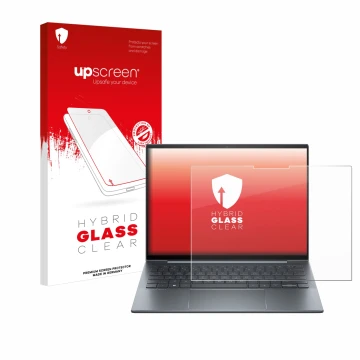 Parte frontale di una confezione del prodotto con il logo del marchio upscreen. Accanto è raffigurato il dispositivo HP Dragon