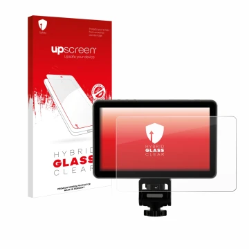 Parte frontale di una confezione del prodotto con il logo del marchio upscreen. Accanto è raffigurato il dispositivo Rollei Vi
