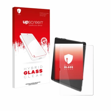 Parte frontale di una confezione del prodotto con il logo del marchio upscreen. Accanto è raffigurato il dispositivo Yestel T1