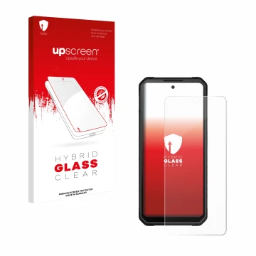 Parte frontale di una confezione del prodotto con il logo del marchio upscreen. Accanto è raffigurato il dispositivo iiiF150 R
