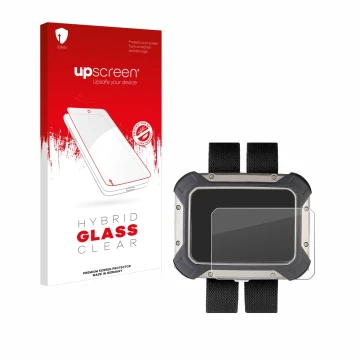 Parte frontale di una confezione del prodotto con il logo del marchio upscreen. Accanto è raffigurato il dispositivo Apeks DSX