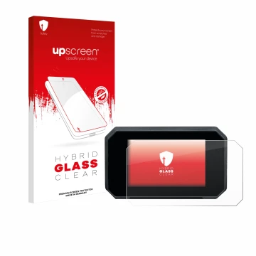 Parte frontale di una confezione del prodotto con il logo del marchio upscreen. Accanto è raffigurato il dispositivo Suzuki GS