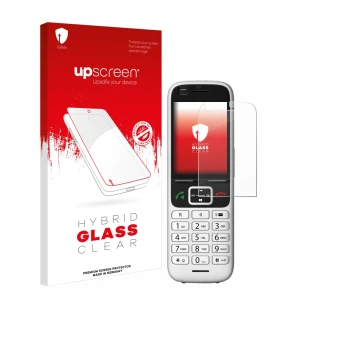 Parte frontale di una confezione del prodotto con il logo del marchio upscreen. Accanto è raffigurato il dispositivo Unify Ope