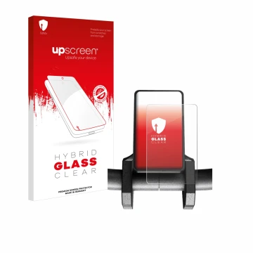 Parte frontale di una confezione del prodotto con il logo del marchio upscreen. Accanto è raffigurato il dispositivo Joyor S5 