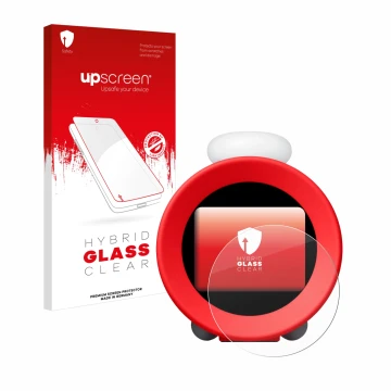 Parte frontale di una confezione del prodotto con il logo del marchio upscreen. Accanto è raffigurato il dispositivo Nintendo 