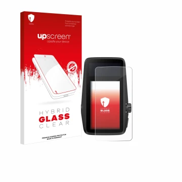 Parte frontale di una confezione del prodotto con il logo del marchio upscreen. Accanto è raffigurato il dispositivo Coros Dur