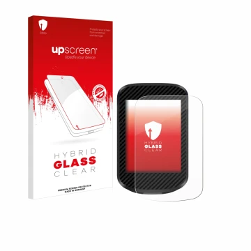 Parte frontale di una confezione del prodotto con il logo del marchio upscreen. Accanto è raffigurato il dispositivo igpsport 