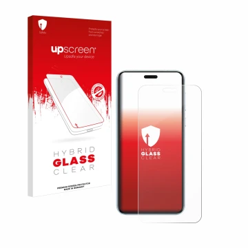 Parte frontale di una confezione del prodotto con il logo del marchio upscreen. Accanto è raffigurato il dispositivo Honor Mag