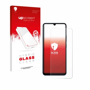 Parte frontale di una confezione del prodotto con il logo del marchio upscreen. Accanto è raffigurato il dispositivo Xiaomi Re