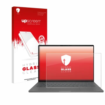 Parte frontale di una confezione del prodotto con il logo del marchio upscreen. Accanto è raffigurato il dispositivo ASUS ZenB