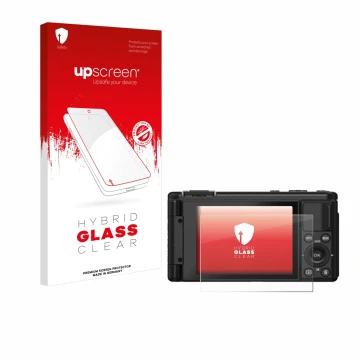 Parte frontale di una confezione del prodotto con il logo del marchio upscreen. Accanto è raffigurato il dispositivo Yashica C