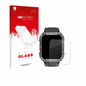 Parte frontale di una confezione del prodotto con il logo del marchio upscreen. Accanto è raffigurato il dispositivo Blackview