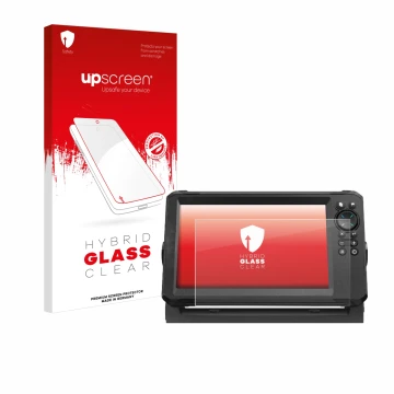 Parte frontale di una confezione del prodotto con il logo del marchio upscreen. Accanto è raffigurato il dispositivo Lowrance 
