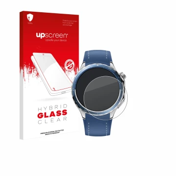 Parte frontale di una confezione del prodotto con il logo del marchio upscreen. Accanto è raffigurato il dispositivo Oppo Watc
