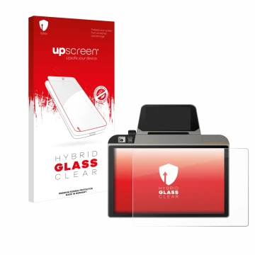 Parte frontale di una confezione del prodotto con il logo del marchio upscreen. Accanto è raffigurato il dispositivo Sunmi D3 