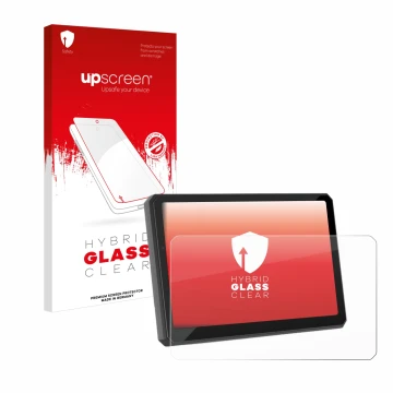 Parte frontale di una confezione del prodotto con il logo del marchio upscreen. Accanto è raffigurato il dispositivo Carpuride