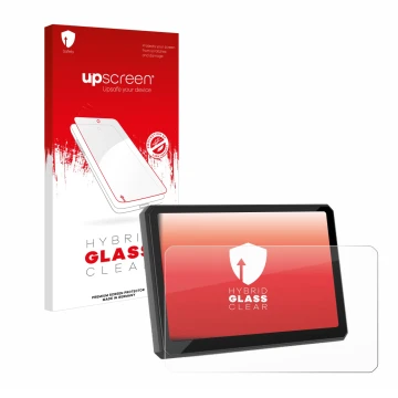 Parte frontale di una confezione del prodotto con il logo del marchio upscreen. Accanto è raffigurato il dispositivo Carpuride