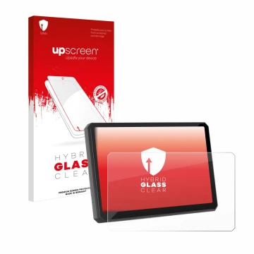 Parte frontale di una confezione del prodotto con il logo del marchio upscreen. Accanto è raffigurato il dispositivo Carpuride