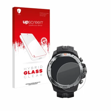 Parte frontale di una confezione del prodotto con il logo del marchio upscreen. Accanto è raffigurato il dispositivo Xiaomi Mi