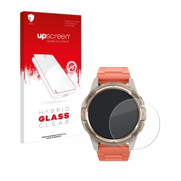 Parte frontale di una confezione del prodotto con il logo del marchio upscreen. Accanto è raffigurato il dispositivo Xiaomi Mi