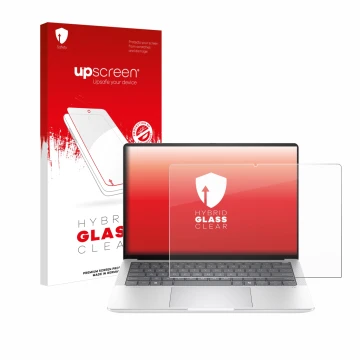 Parte frontale di una confezione del prodotto con il logo del marchio upscreen. Accanto è raffigurato il dispositivo HP EliteB