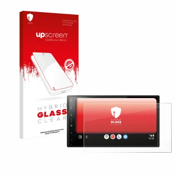 Parte frontale di una confezione del prodotto con il logo del marchio upscreen. Accanto è raffigurato il dispositivo Pioneer S