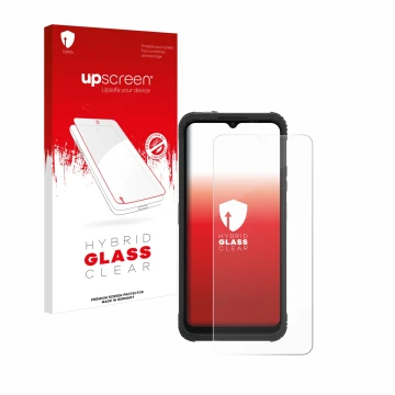 Parte frontale di una confezione del prodotto con il logo del marchio upscreen. Accanto è raffigurato il dispositivo AGM H Max