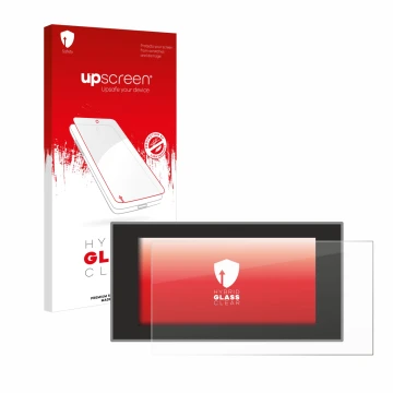 Parte frontale di una confezione del prodotto con il logo del marchio upscreen. Accanto è raffigurato il dispositivo Audi A4 A