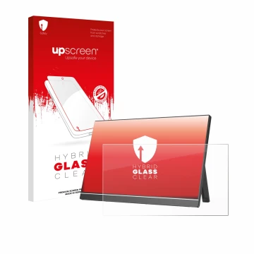 Parte frontale di una confezione del prodotto con il logo del marchio upscreen. Accanto è raffigurato il dispositivo Arzopa Z1