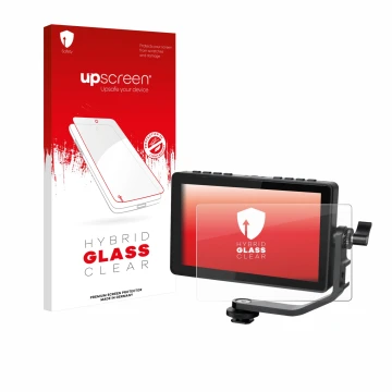 Parte frontale di una confezione del prodotto con il logo del marchio upscreen. Accanto è raffigurato il dispositivo Feelworld