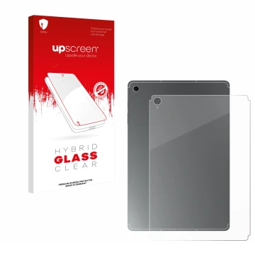 Parte frontale di una confezione del prodotto con il logo del marchio upscreen. Accanto è raffigurato il dispositivo Samsung G