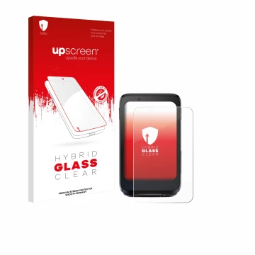 Parte frontale di una confezione del prodotto con il logo del marchio upscreen. Accanto è raffigurato il dispositivo iGPSPORT 