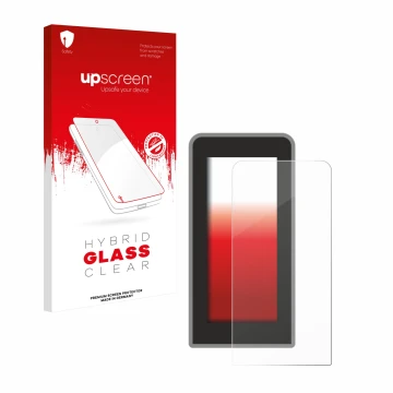 Parte frontale di una confezione del prodotto con il logo del marchio upscreen. Accanto è raffigurato il dispositivo Tenways C