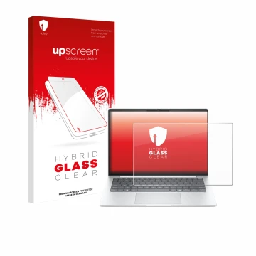 Parte frontale di una confezione del prodotto con il logo del marchio upscreen. Accanto è raffigurato il dispositivo HP EliteB