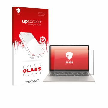 Parte frontale di una confezione del prodotto con il logo del marchio upscreen. Accanto è raffigurato il dispositivo Lenovo Ch