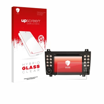 Parte frontale di una confezione del prodotto con il logo del marchio upscreen. Accanto è raffigurato il dispositivo Erisin ES