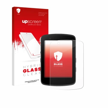 Parte frontale di una confezione del prodotto con il logo del marchio upscreen. Accanto è raffigurato il dispositivo Bryton Ri