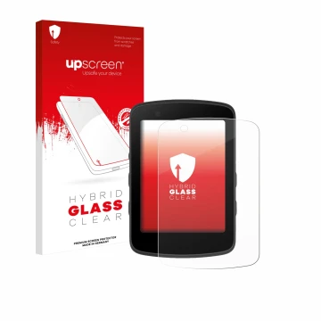 Parte frontale di una confezione del prodotto con il logo del marchio upscreen. Accanto è raffigurato il dispositivo Bryton Ri