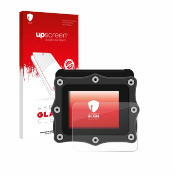 Parte frontale di una confezione del prodotto con il logo del marchio upscreen. Accanto è raffigurato il dispositivo Shearwate