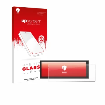 Parte frontale di una confezione del prodotto con il logo del marchio upscreen. Accanto è raffigurato il dispositivo Carpuride
