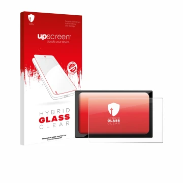 Parte frontale di una confezione del prodotto con il logo del marchio upscreen. Accanto è raffigurato il dispositivo Carpuride